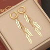 New cross-border stainless steel long chain earrings, long tassel stud earrings, personalized and elegant, versatile chanel-style earrings and accessories Specification image